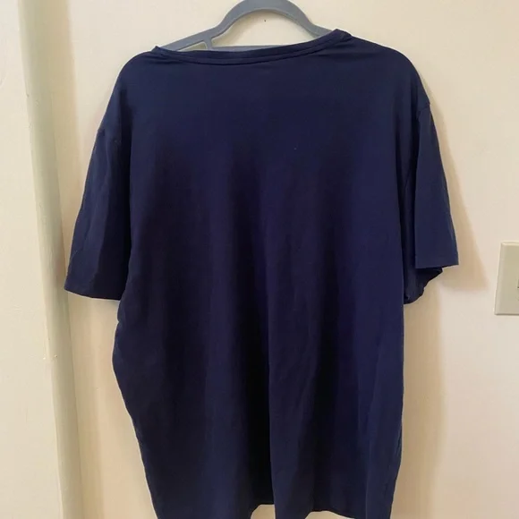 BOMBAS MENS MIDNIGHT NAVY BLUE V-NECK PIMA COTTON T-SHIRT SIZE XL - Picture 4 of 4